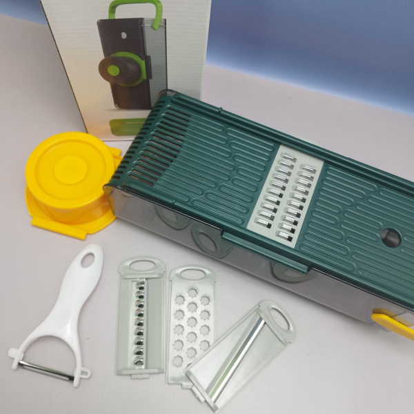 Овощерезка (слайсер) ручная многофункциональная c насадками и контейнером 6в1 All-Rounder